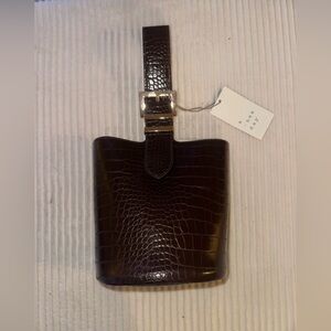 a new day Dark Brown Croc-Embossed Mini Bag